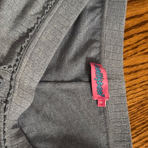 Edikted Blue Button-Front Pajama Shorts - Picture 2 of 2